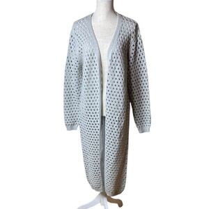 Elan NWT Women's Annie Cardigan In Blue/Gray Open-Knit - L